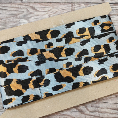 Grey Animal Print 38mm Webbing Strap