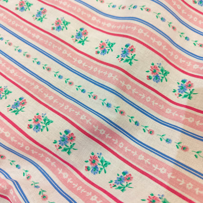 Floral Stripes Cotton Rich Polycotton