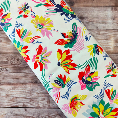Bright Tropical Floral Cotton Jersey