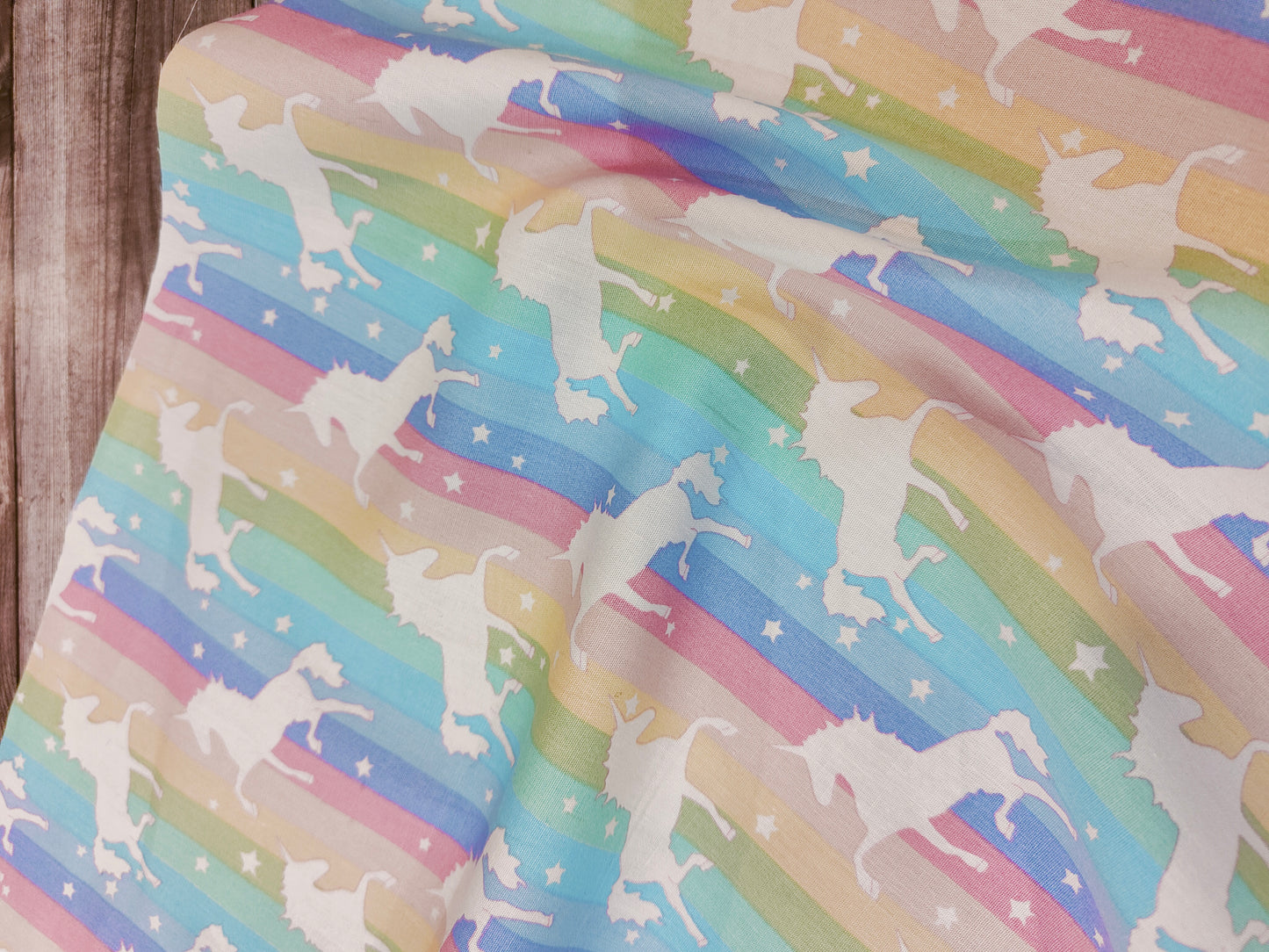 Pastel Unicorns Cotton Poplin