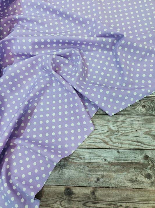 Lilac Polkadot Cotton Poplin