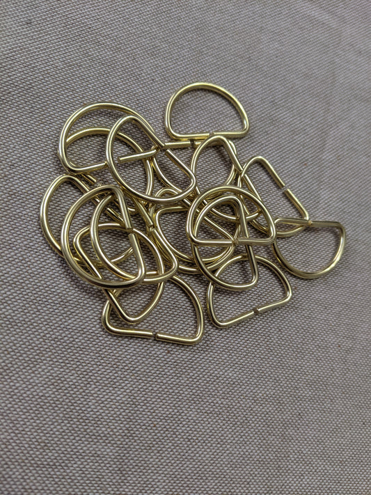 Gold 25mm D Rings pk 10