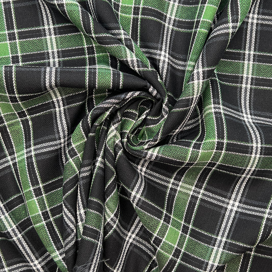 Brushed Green Tartan Cotton