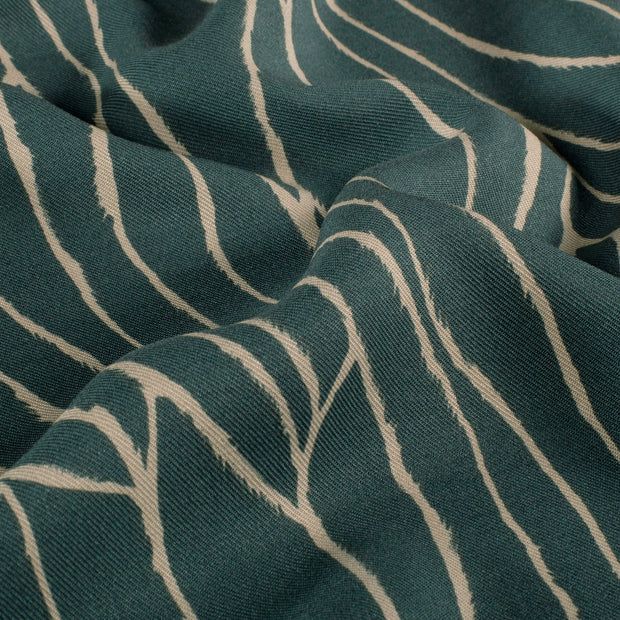 Steel Blue Abstract Viscose Twill