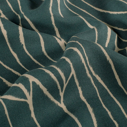 Steel Blue Abstract Viscose Twill