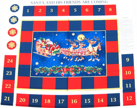 Santa and his Friends are Coming Advent Calendar Panel