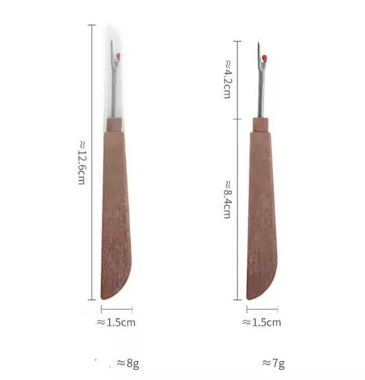 Wood Effect Large Seam Ripper with Safety Ball