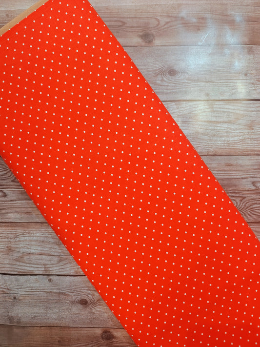 Orange and White Pin Spot Cotton