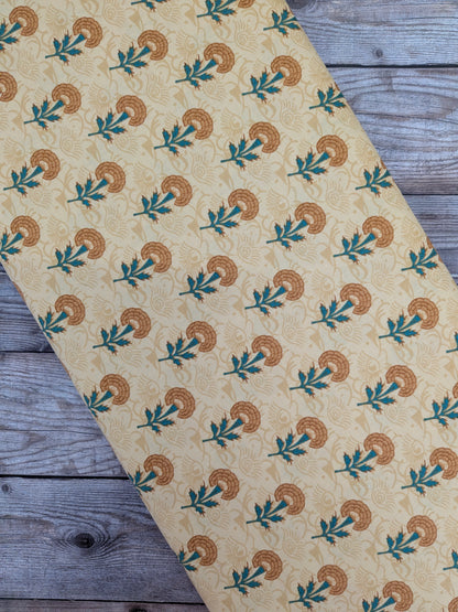 V&A Ochre Marigolds Cotton