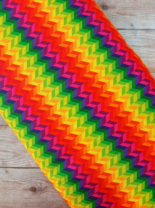Rainbow Chevron Cotton