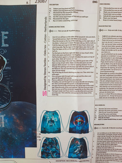 Space Cotton Canvas Childs Backpack Panel