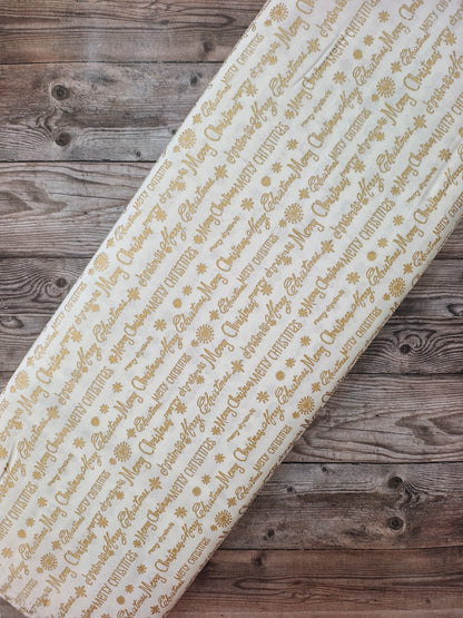 Merry Christmas on White Cotton