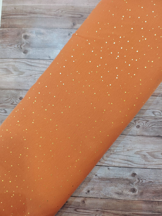 Gold Metallic Spot Cotton Jersey