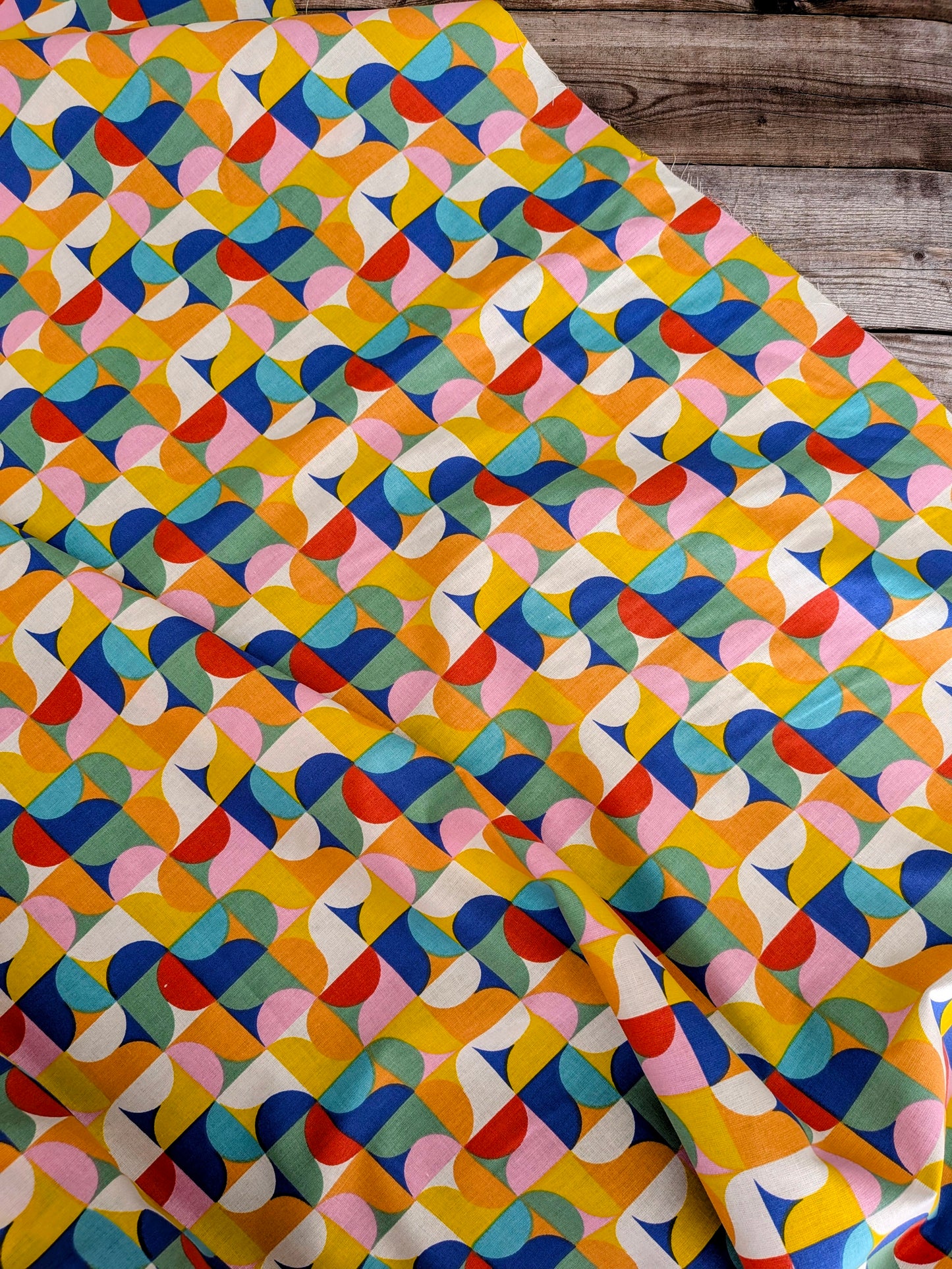 Retro Geometric Percale Cotton