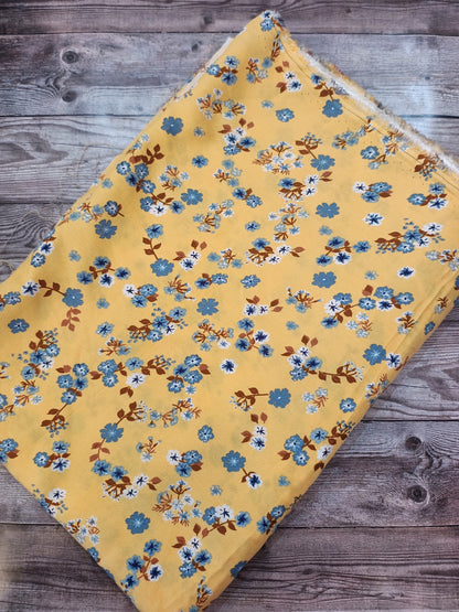Floral on Buttermilk Yellow Viscose