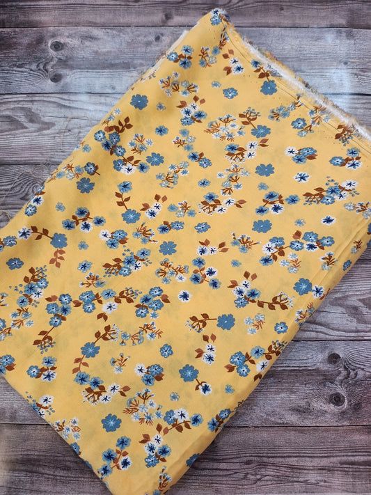 Floral on Buttermilk Yellow Viscose