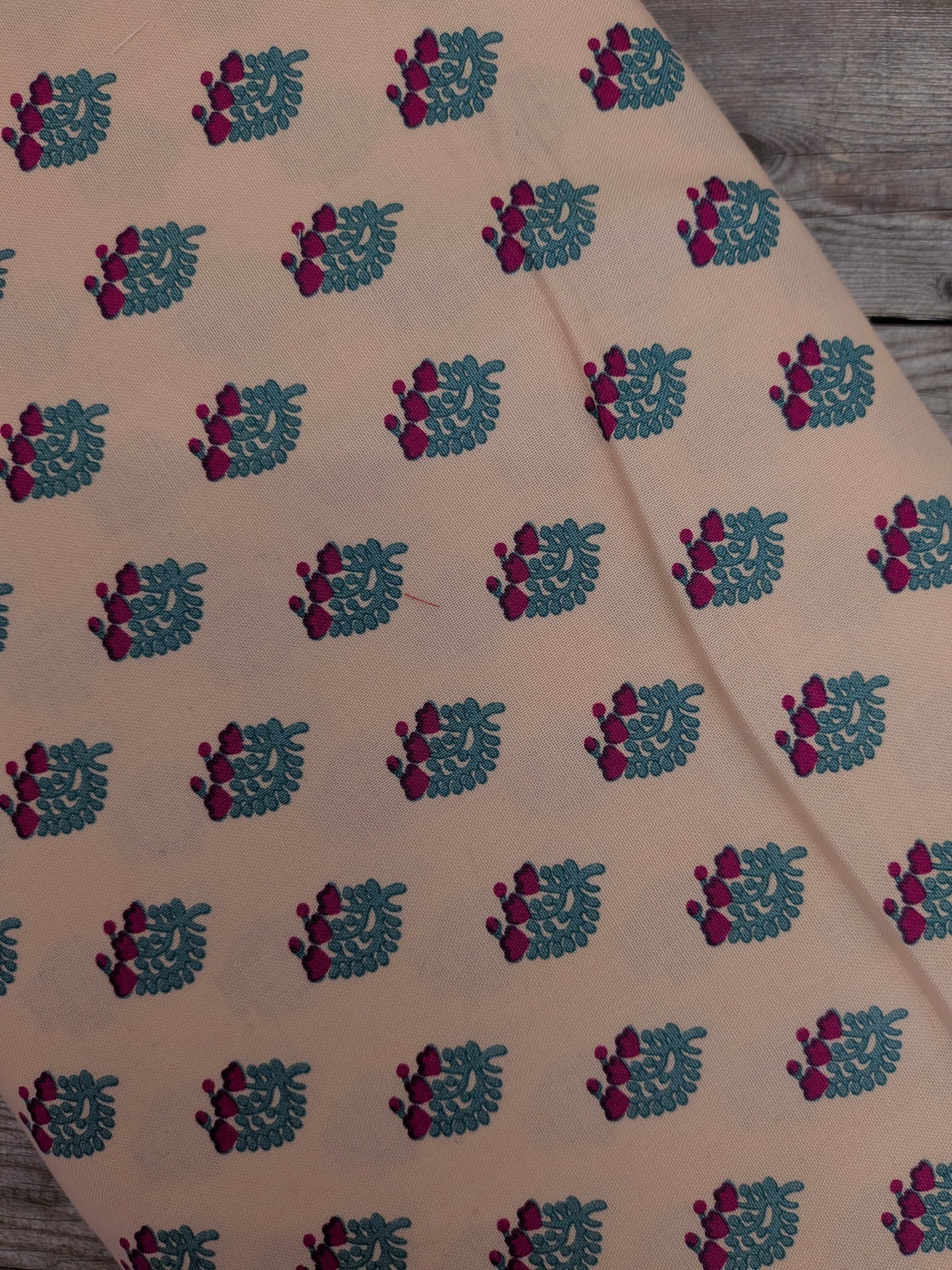 V&A Floral Sprig Peach Cotton
