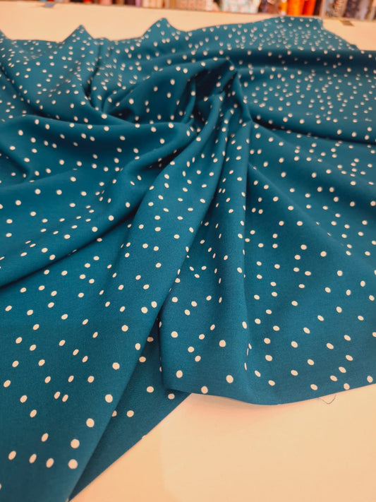 Teal Polkadot Viscose