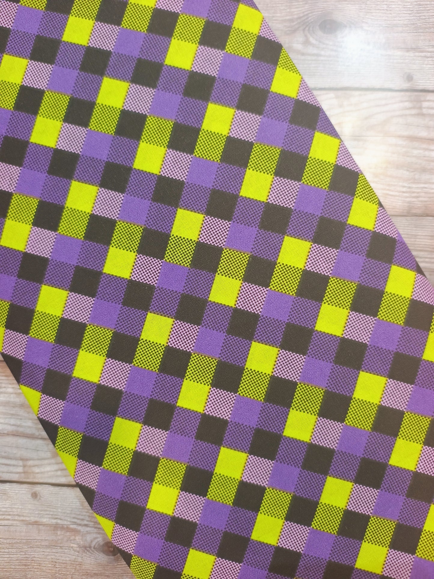 Purple and Green Checked Cotton
