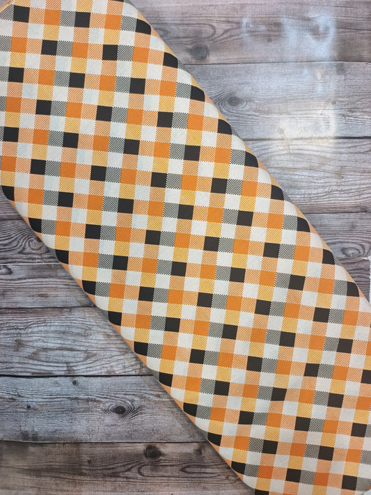 Orange & White Checked Cotton