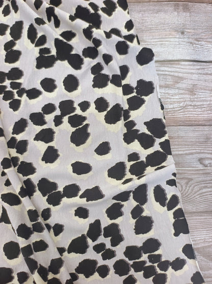 Silver Leopard Print Viscose Jersey