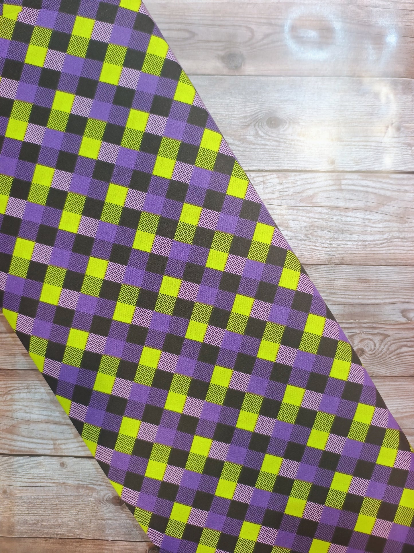 Purple and Green Checked Cotton