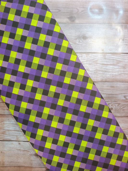 Purple and Green Checked Cotton