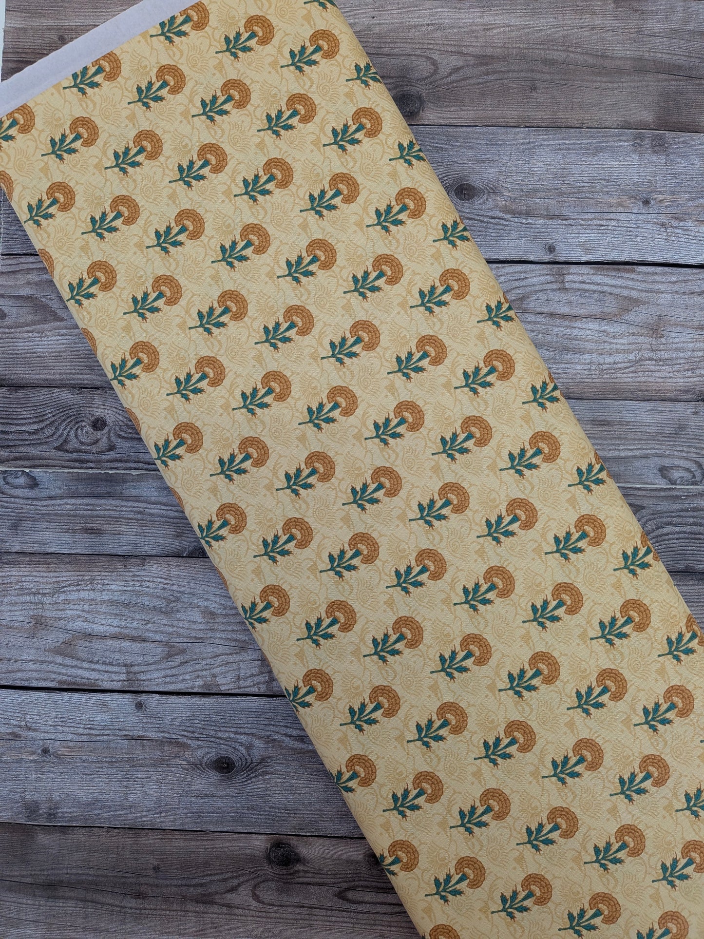 V&A Ochre Marigolds Cotton