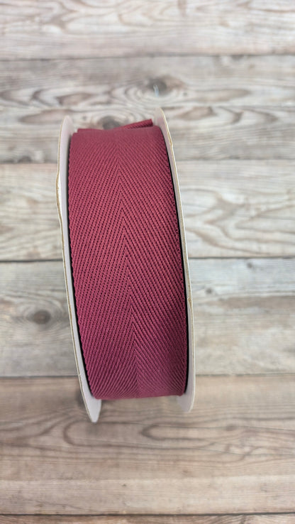 Wine Herringbone Webbing 38mm