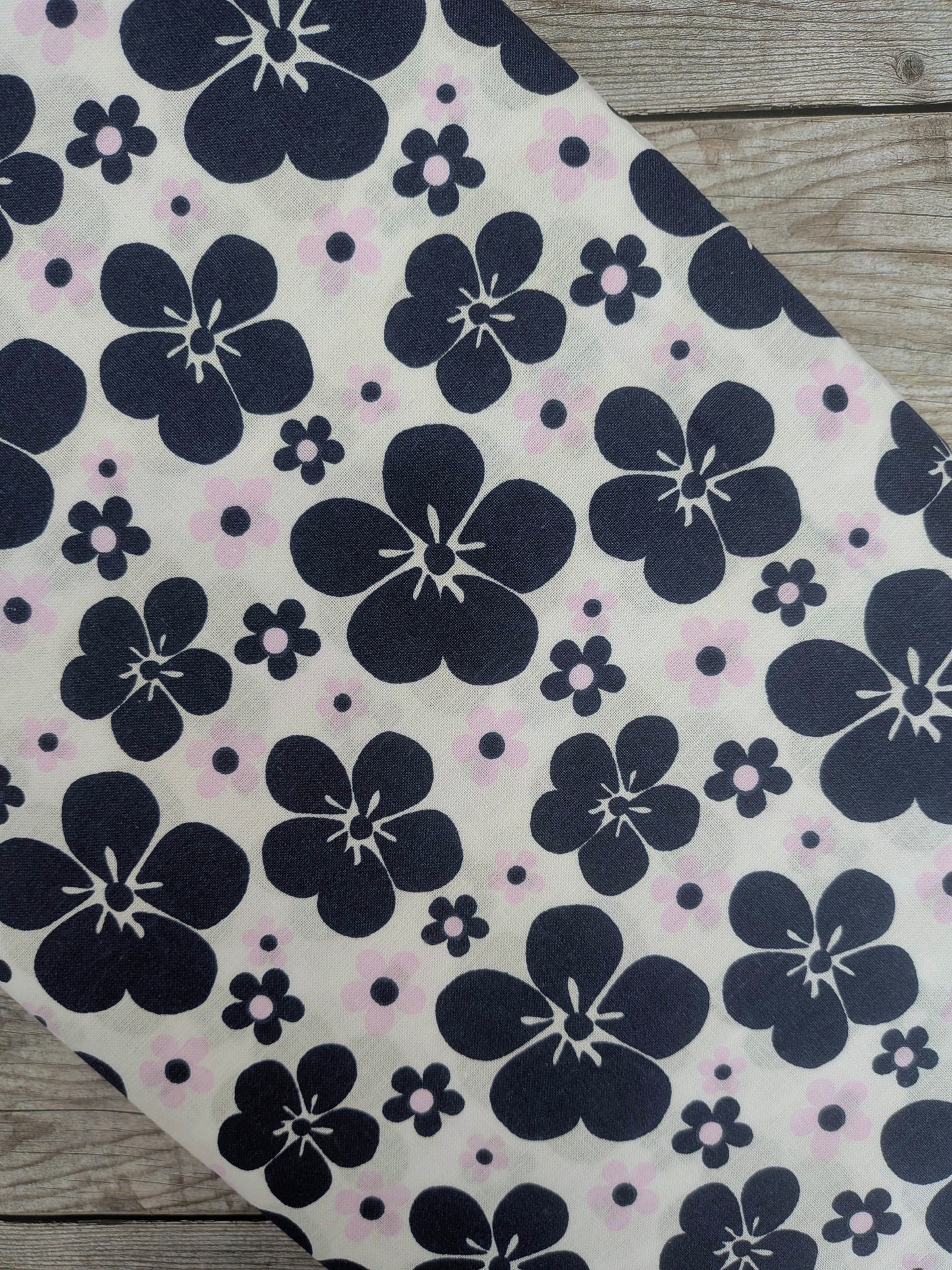 Hawaiian Floral on White Cotton