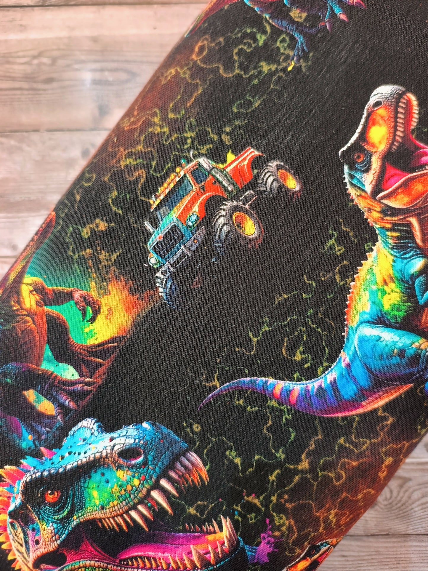 Dinosaur and Trucks French Terry