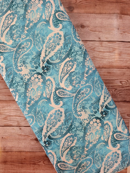 Turquoise Blue Paisley Cotton