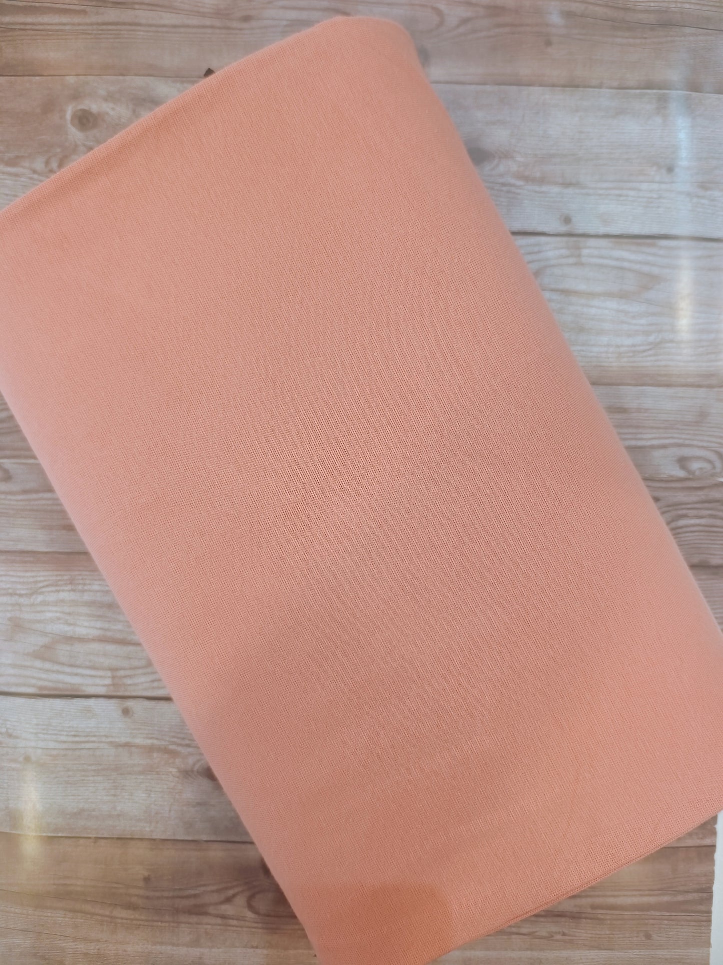 Soft Coral Tubular Cotton Ribbing Jersey