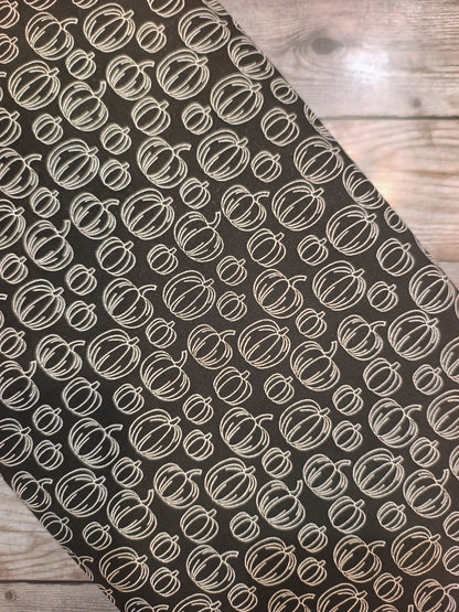 Pumpkins on Black Cotton