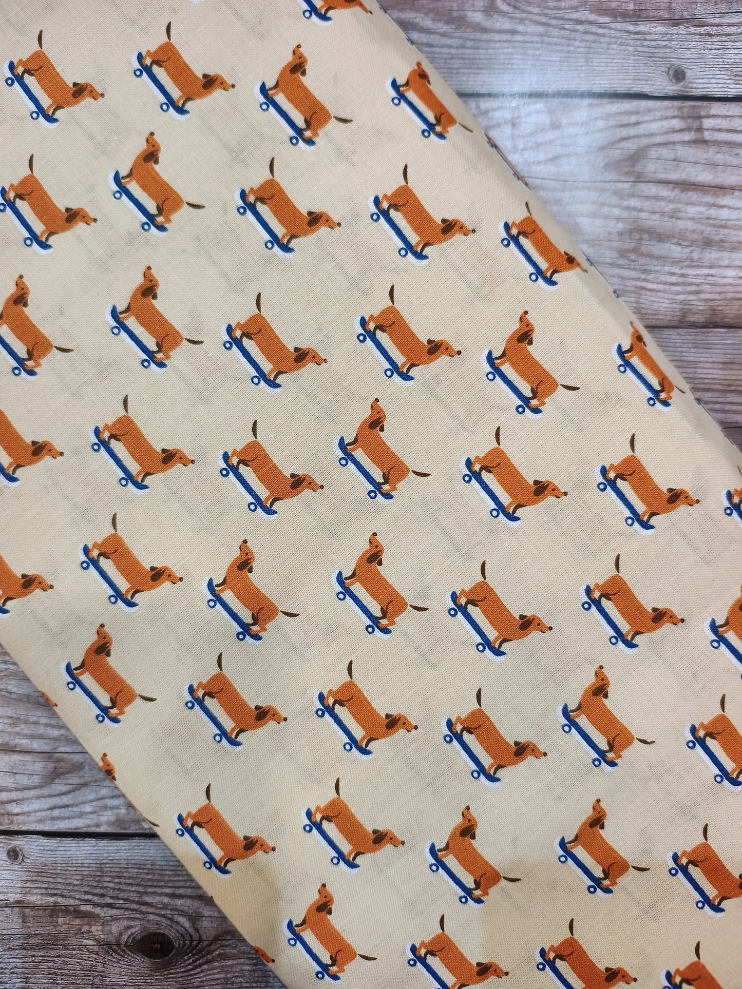 Skateboarding Sausage Dog Cotton