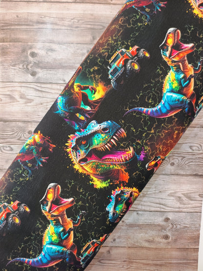 Dinosaur and Trucks French Terry