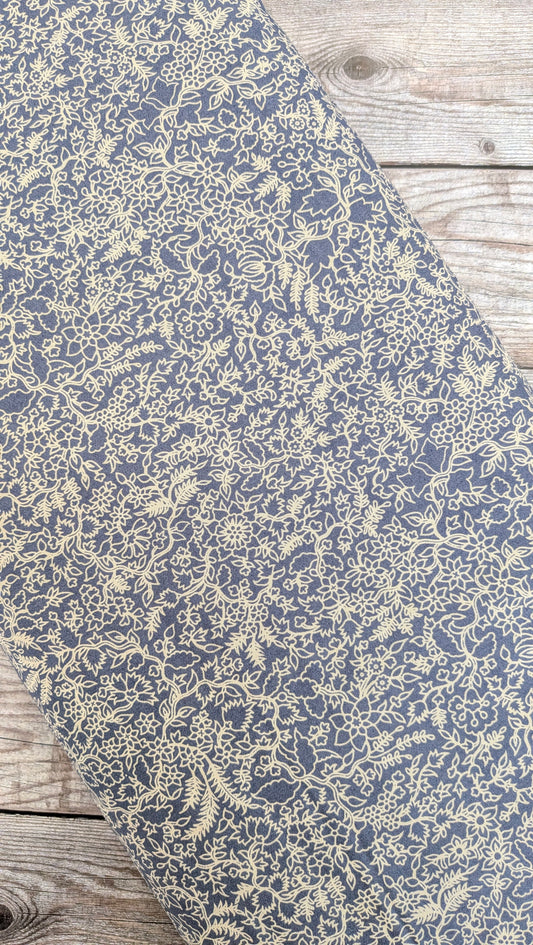 Blue Floral Supima Cotton Lawn
