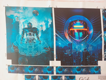 Space Cotton Canvas Childs Backpack Panel