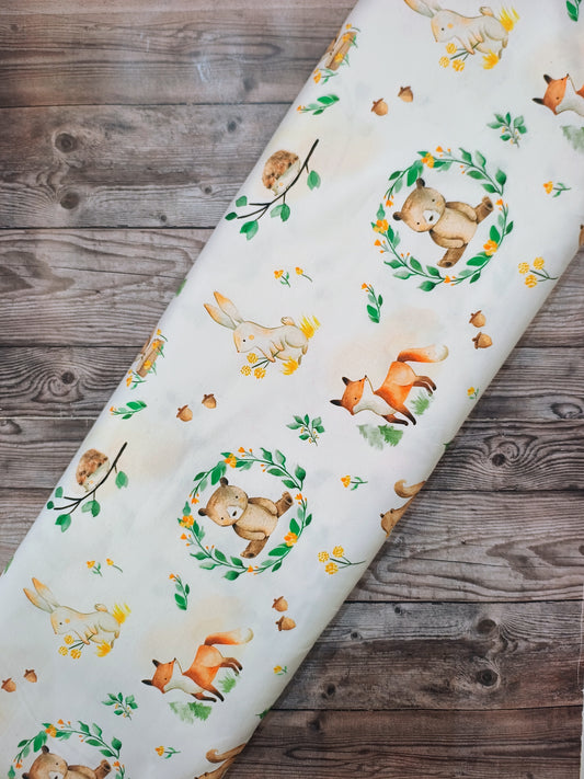 Woodland Animals Cotton Jersey