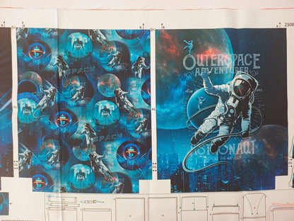 Space Cotton Canvas Childs Backpack Panel