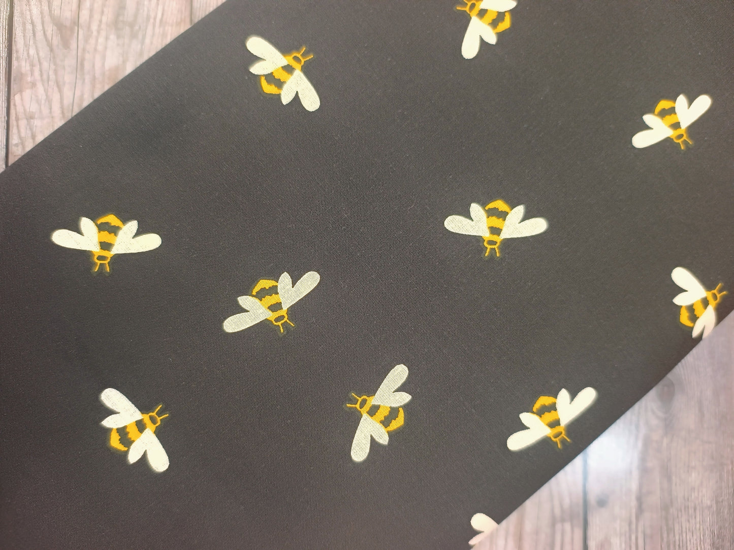 Bumble Bees on Black Cotton
