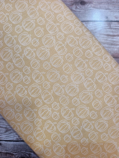 Pumpkins on Natural Cotton