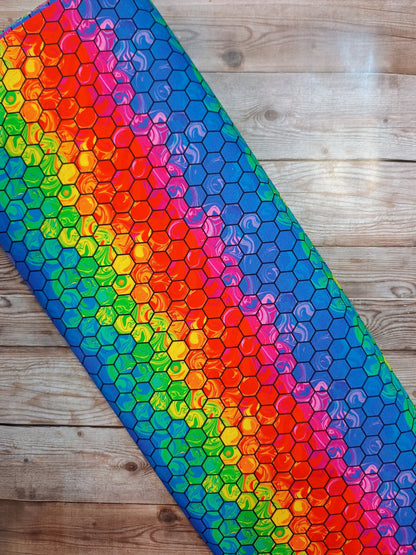 Rainbow Swirl Hexagon Cotton