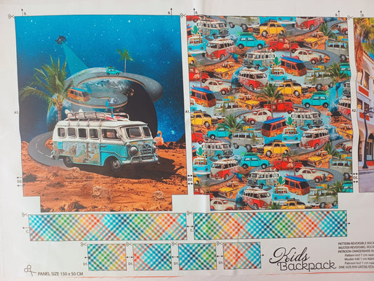 Camper Van Canvas Childs Backpack Panel