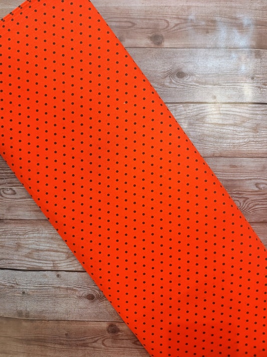 Orange and Black Pin Spot Cotton
