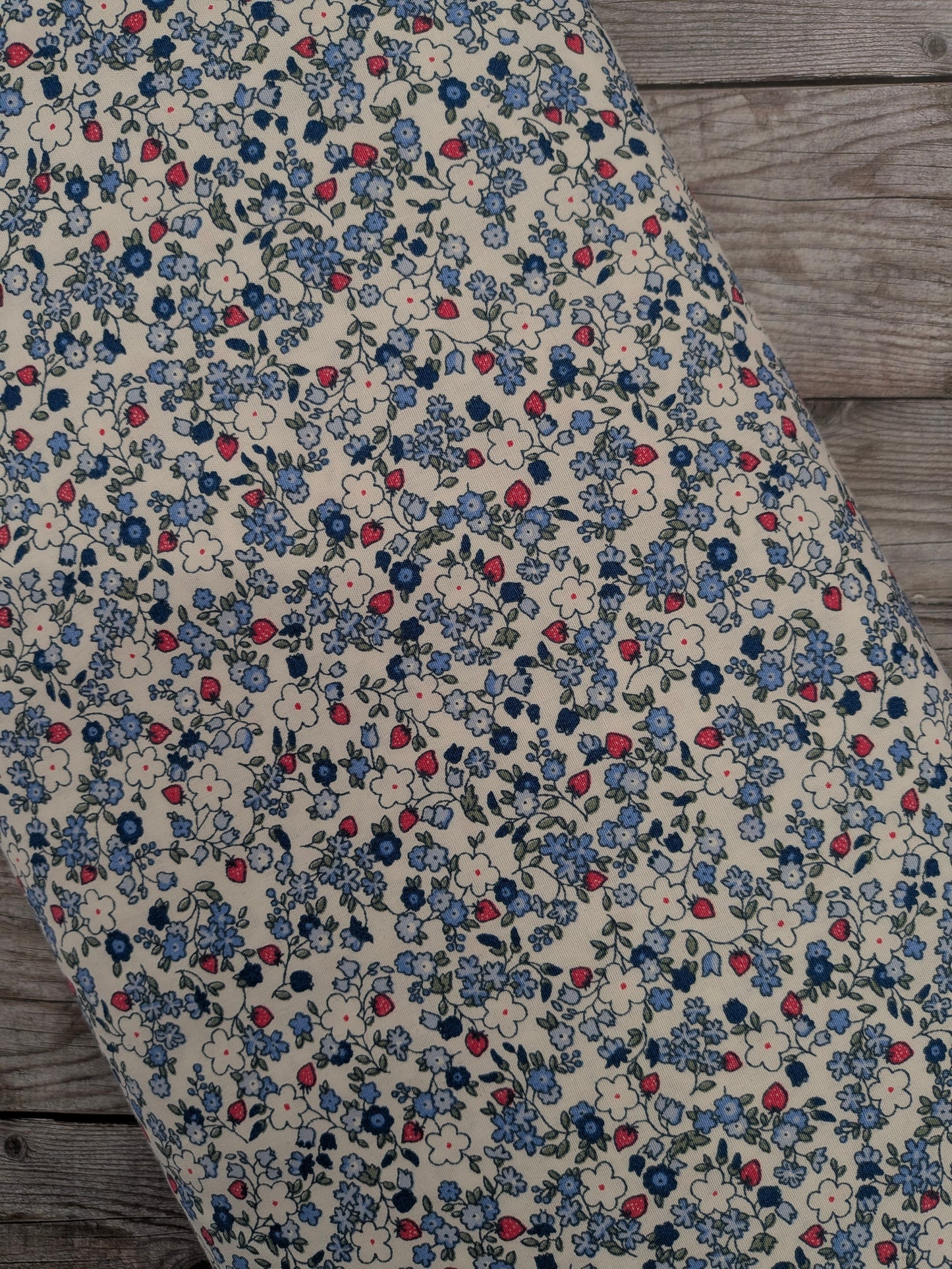 Strawberries on White Cotton