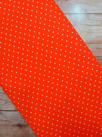 Orange and White Pin Spot Cotton