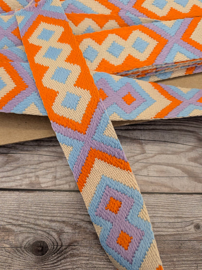 Orange Tribal 38mm Webbing