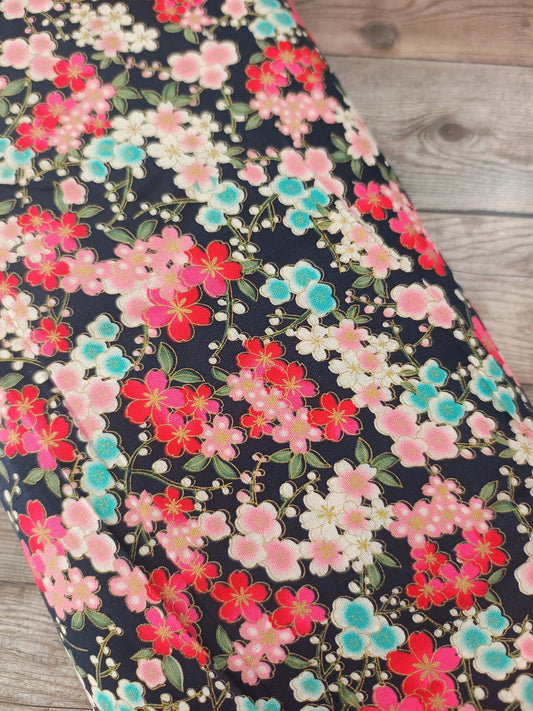 Japanese Cherry Blossom Foil Cotton