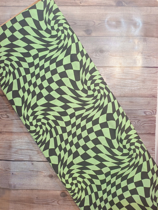 Green and Black Optical Illusion Cotton
